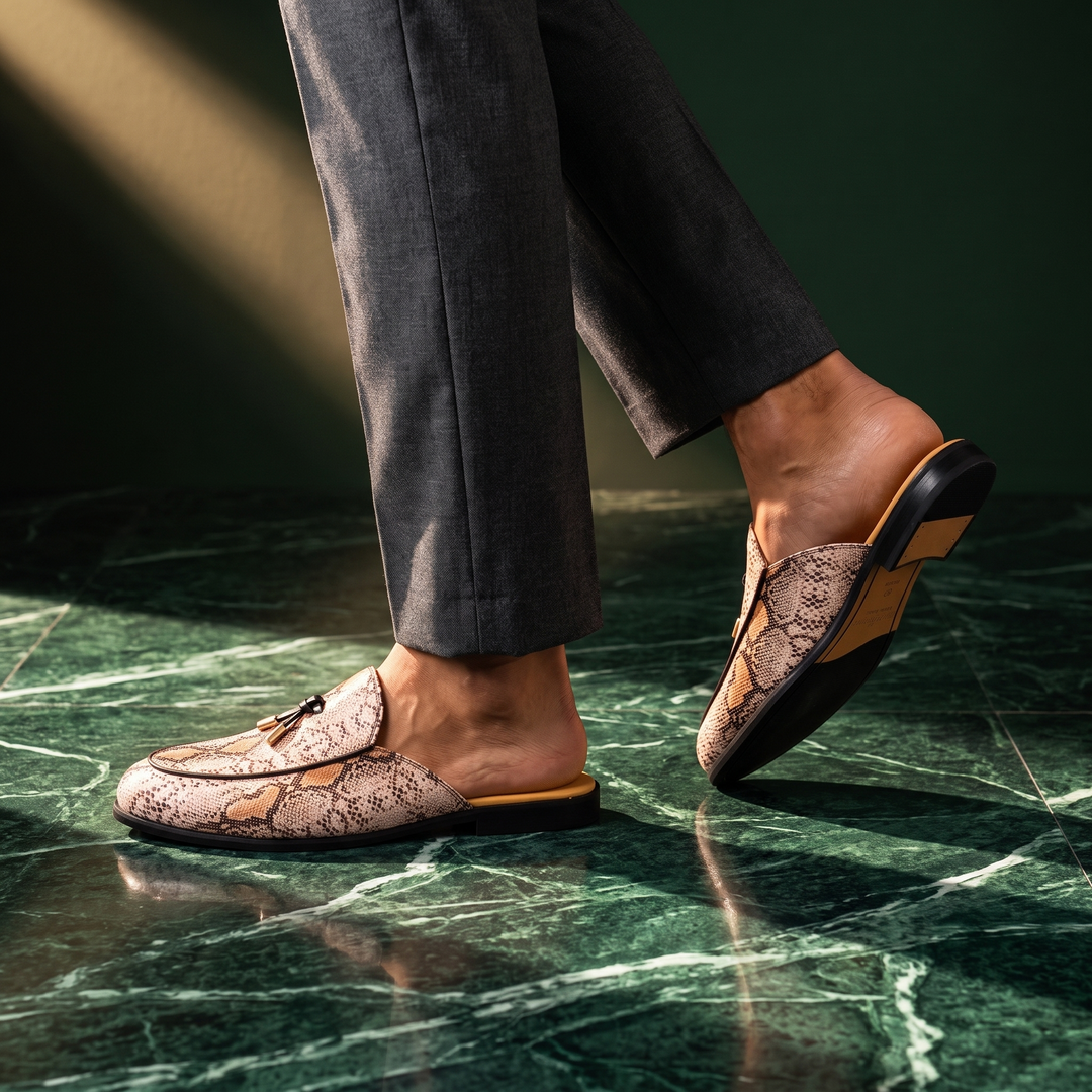 Pitone Mule Loafers