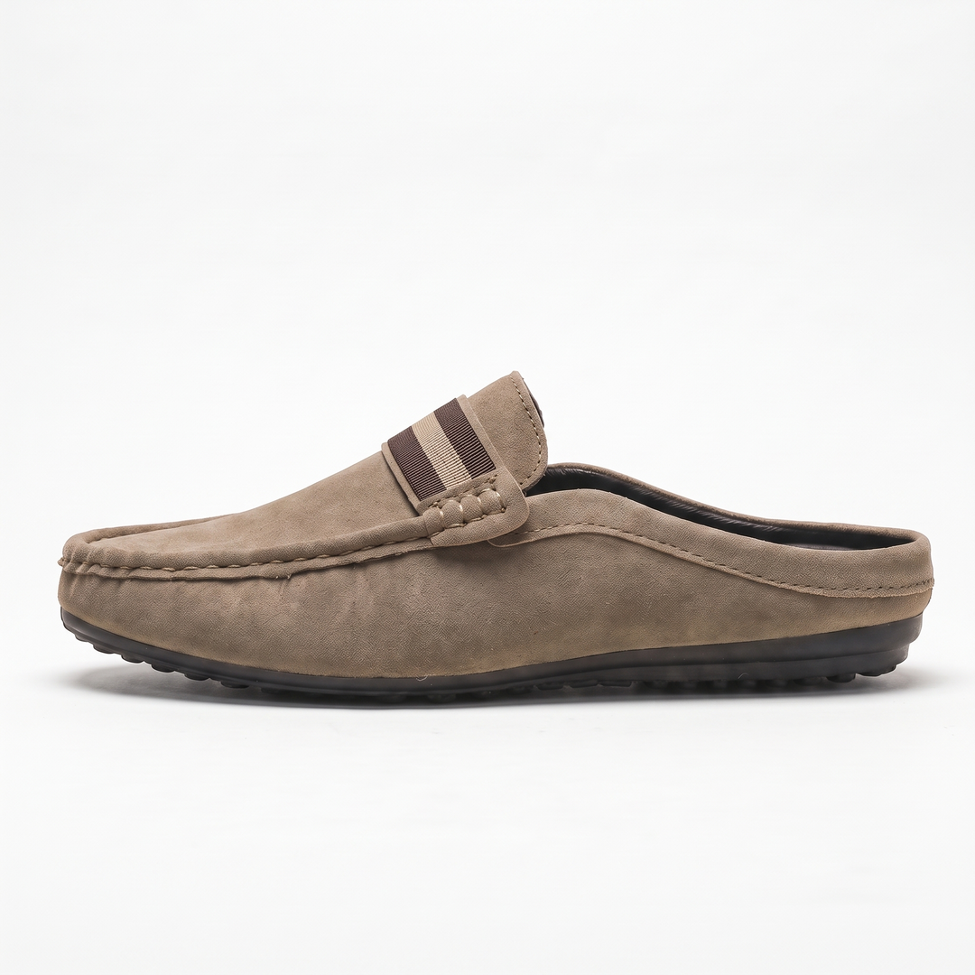 Ravello Loafer Mules Khaki side