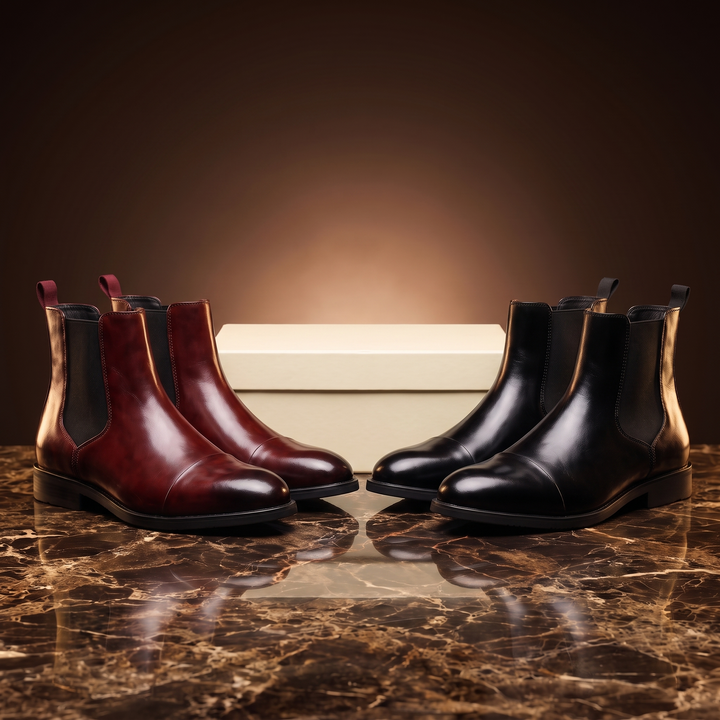 Lorenzo Chelsea Boots Burgundy and Black